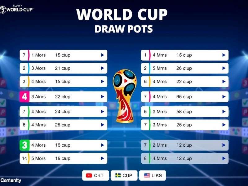 FIFA World Cup draw ceremony with teams being divided into pots