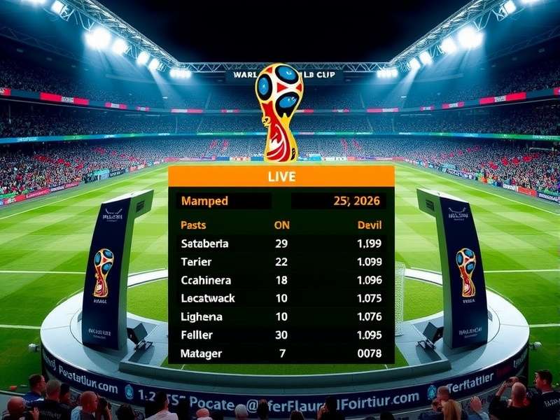 Football World Cup draw ceremony with balls being drawn from pots