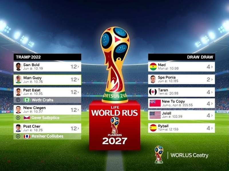 World Cup Draw Ceremony Stage with Football