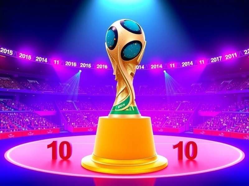 World Cup Draw ceremony stage with illuminated balls and screens