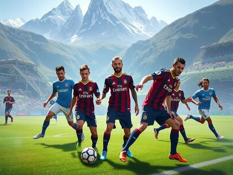 A dramatic overhead shot of the World Cup draw ceremony with balls being selected
