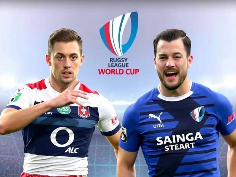 Official conducting the Rugby League World Cup draw ceremony