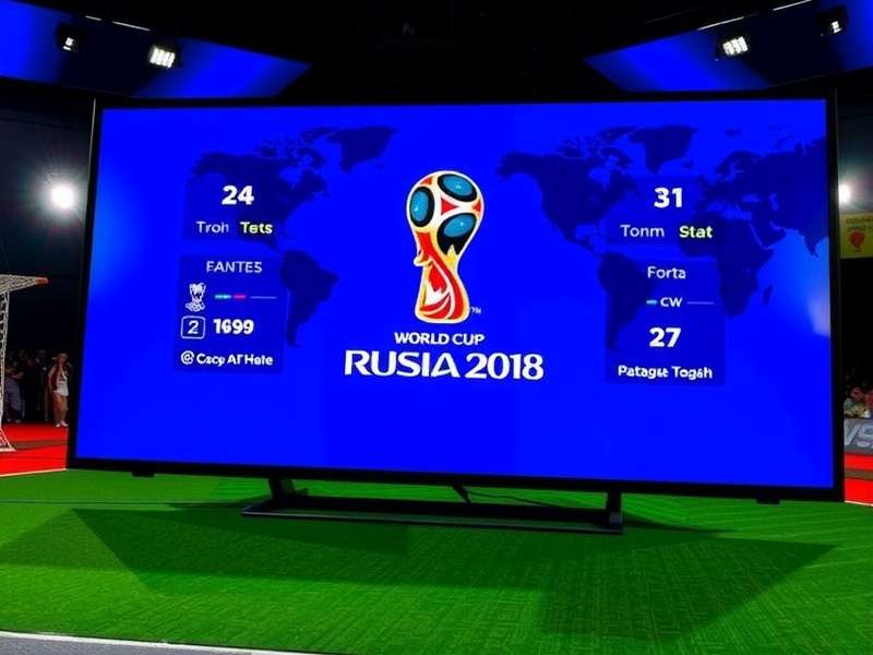 Globe with football on a TV screen representing World Cup Draw Tv