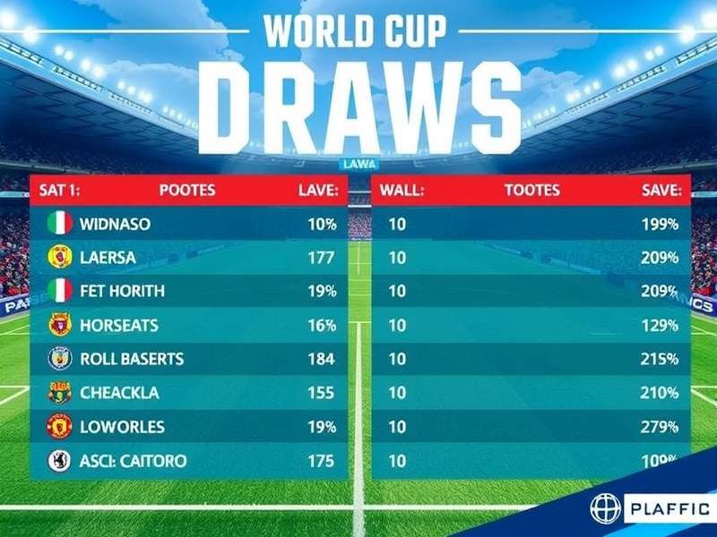 FIFA World Cup Draw ceremony with balls and pots on stage