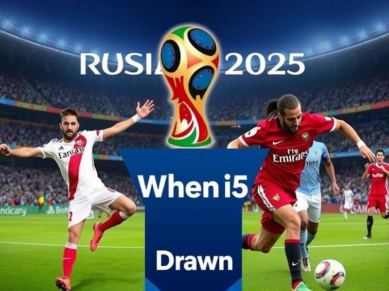 FIFA World Cup 2025 Draw ceremony stage with trophy and branded backdrop